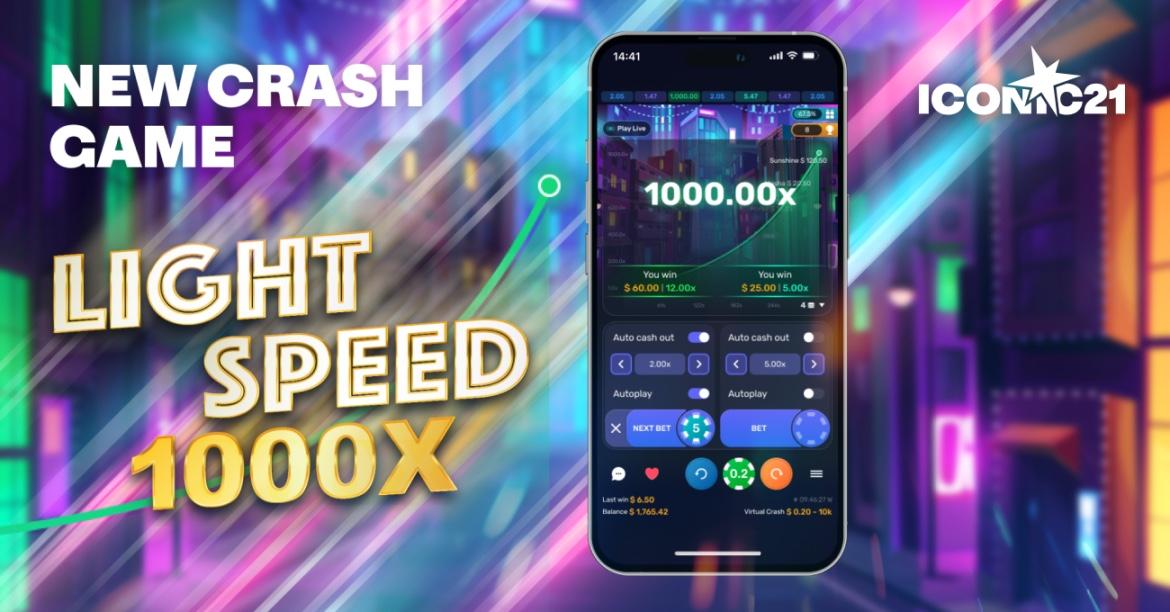 New Crash Game from ICONIC21: Lightspeed 1000x