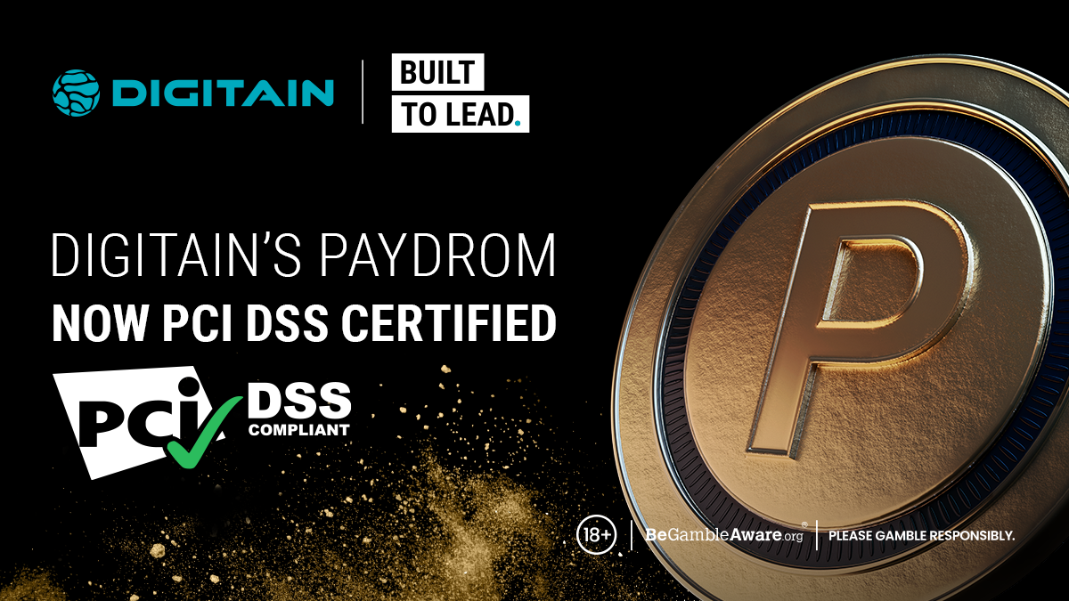 Digitain’s Paydrom PCI DSS certification, highlighting secure payment processing and trusted financial transactions for global partners.  