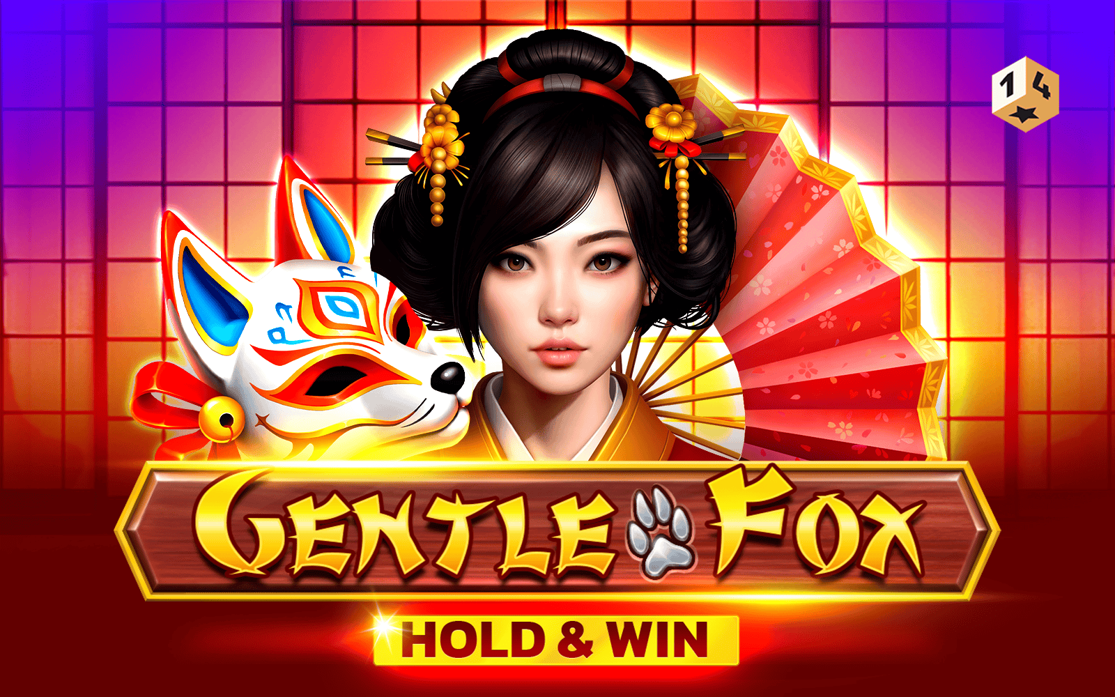 Gentle Fox Hold and Win slot featuring Tomoko-hama, a mysterious geisha, with golden Coins, warm-toned visuals, and Mount Fuji in the backdrop.  