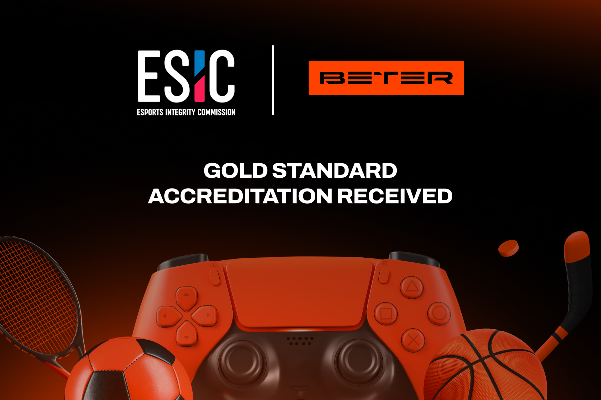 BETER receives ESIC Gold Standard Accreditation, recognizing its commitment to fair play, transparency, and esports betting integrity.  